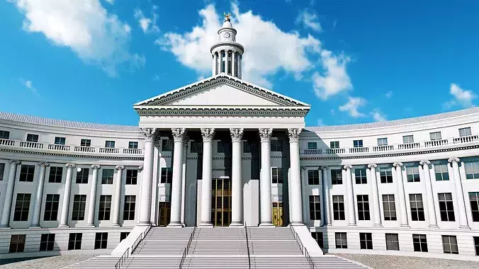 Denver City Hall  Game Ready Architecture 3D Model  Low-poly 3D model 3