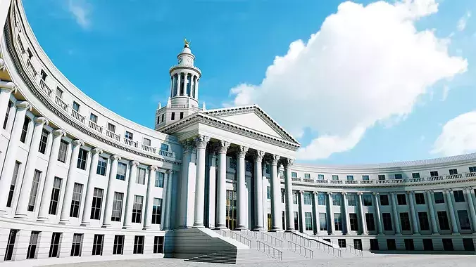 Denver City Hall  Game Ready Architecture 3D Model  Low-poly 3D model 4