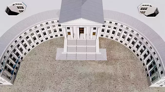 Denver City Hall  Game Ready Architecture 3D Model  Low-poly 3D model 7