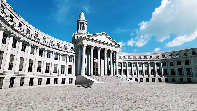 Denver City Hall  Game Ready Architecture 3D Model  Low-poly 3D model 2