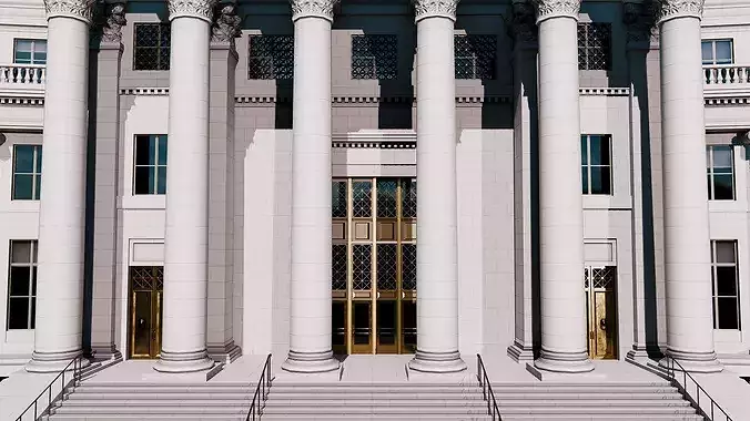 Denver City Hall  Game Ready Architecture 3D Model  Low-poly 3D model 6