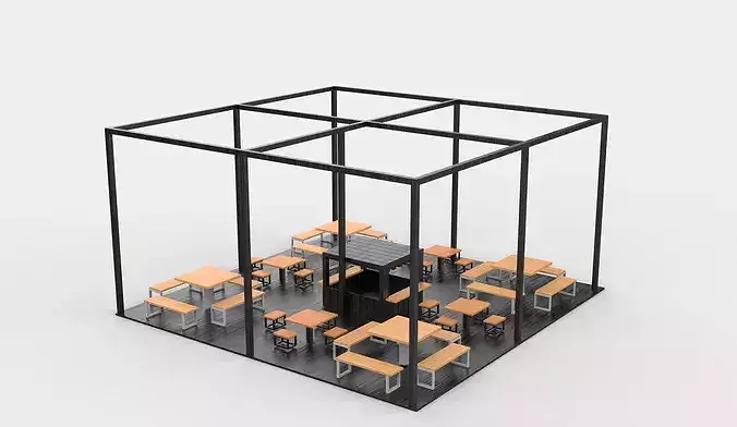 Terrace Coffee 3D model 3