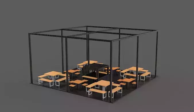 Terrace Coffee 3D model 5