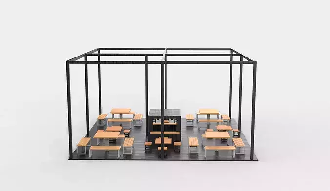 Terrace Coffee 3D model 4