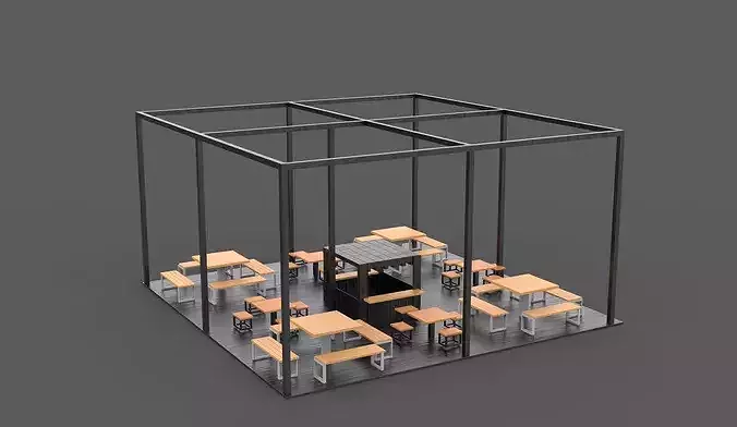 Terrace Coffee 3D model 6