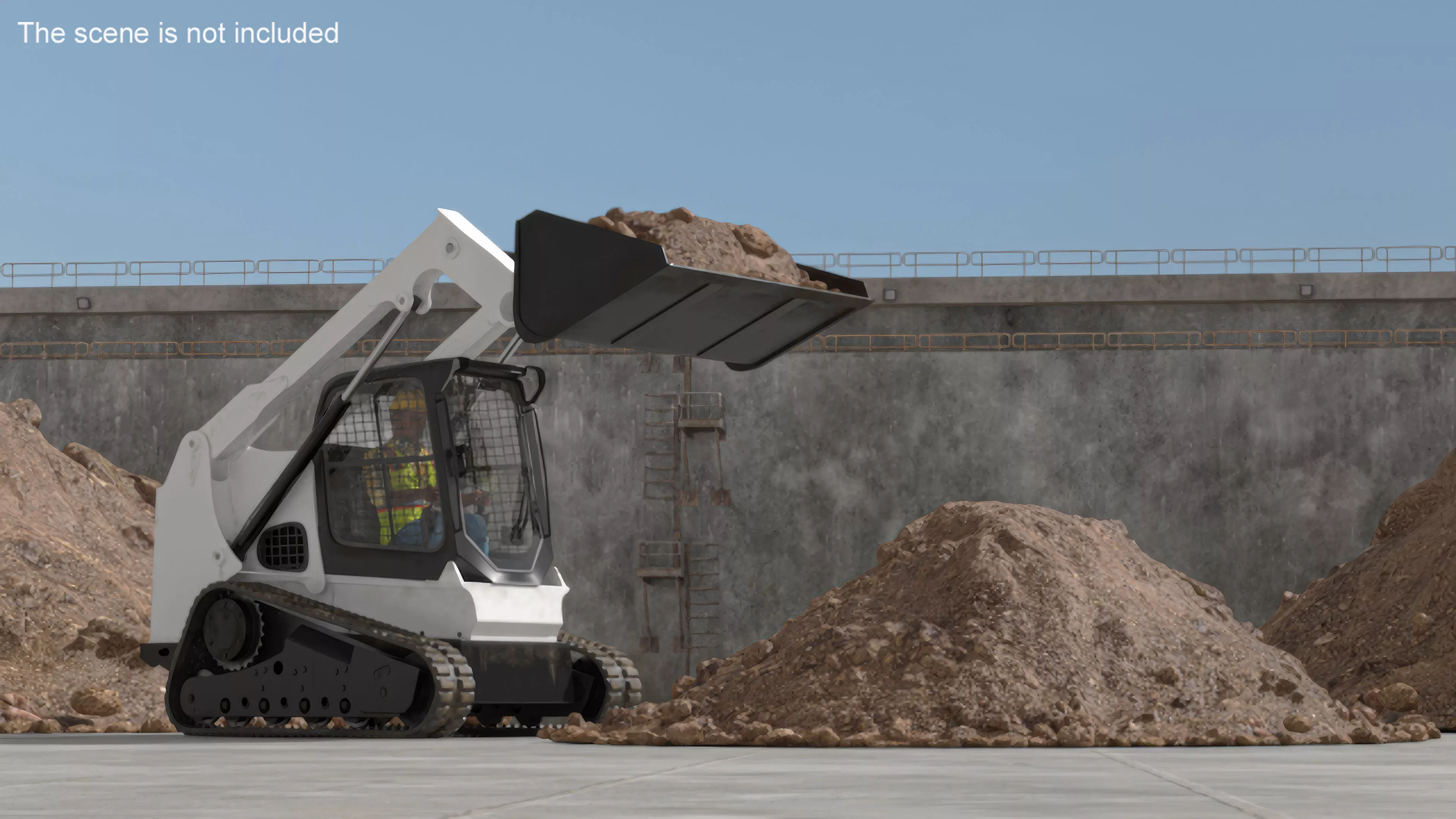 Skid Steer Loader with Operator Rigged for Maya 3D model