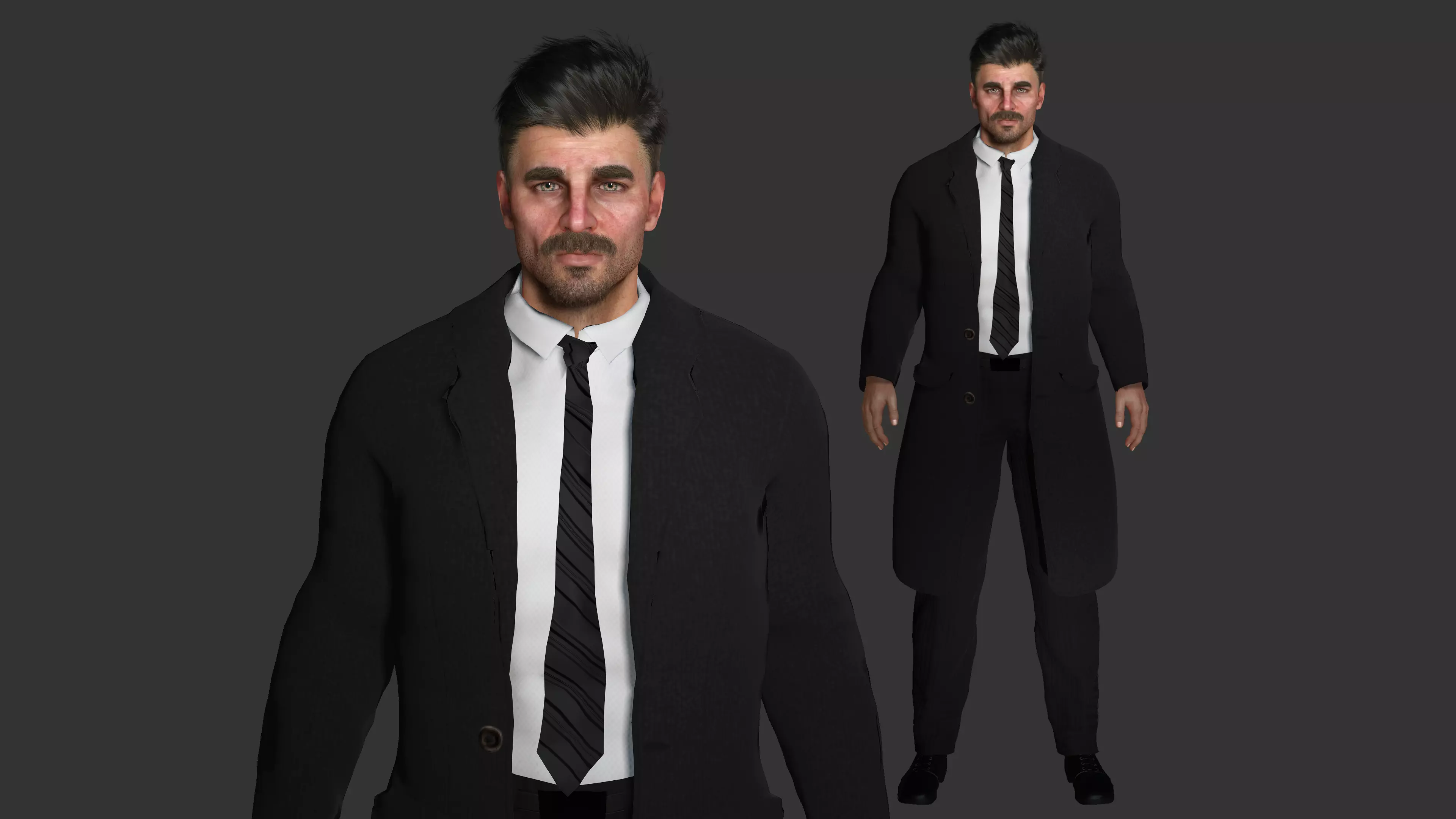 3D Realistic Character -Detective Security Businessman FBI Agent Low-poly 3D model