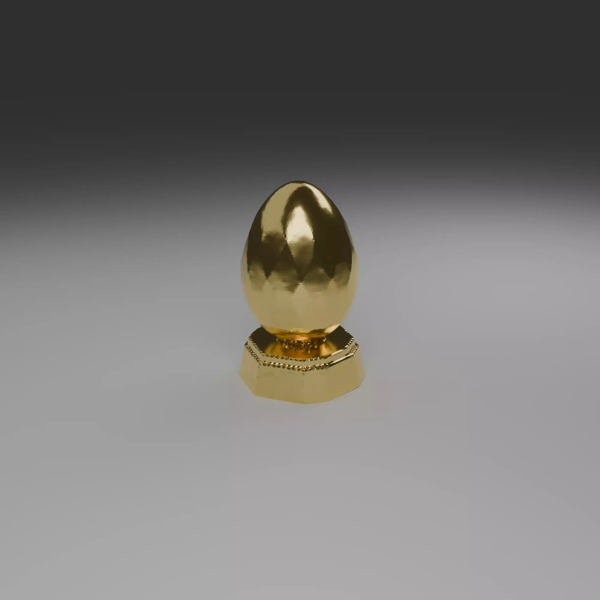 Decorative Textured Egg on heksagon pedestal 3D print model