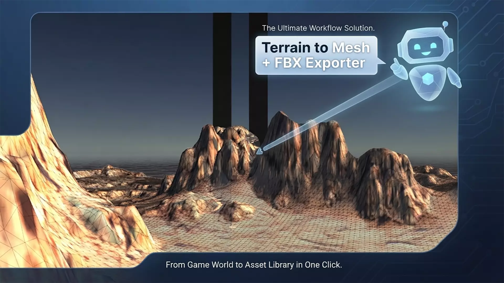 TerrainMeshFBXExporter Low-poly 3D model