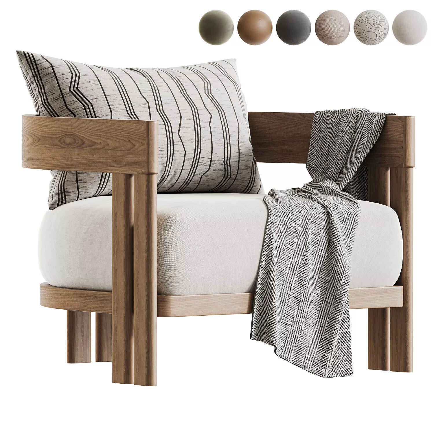 Matira Teak Lounge Chair 3D model