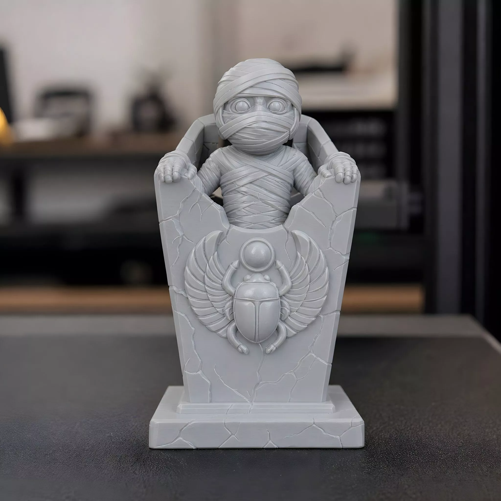 Mummy Emerging from Sarcophagus 3D Print Model 3D print model