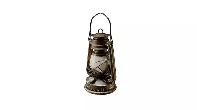 Antique Lantern Vintage Oil Lamp 3D Model
