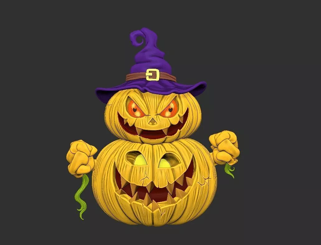 Halloween Scary Pumpkin Carving Lantern 3D Printable 3D print model