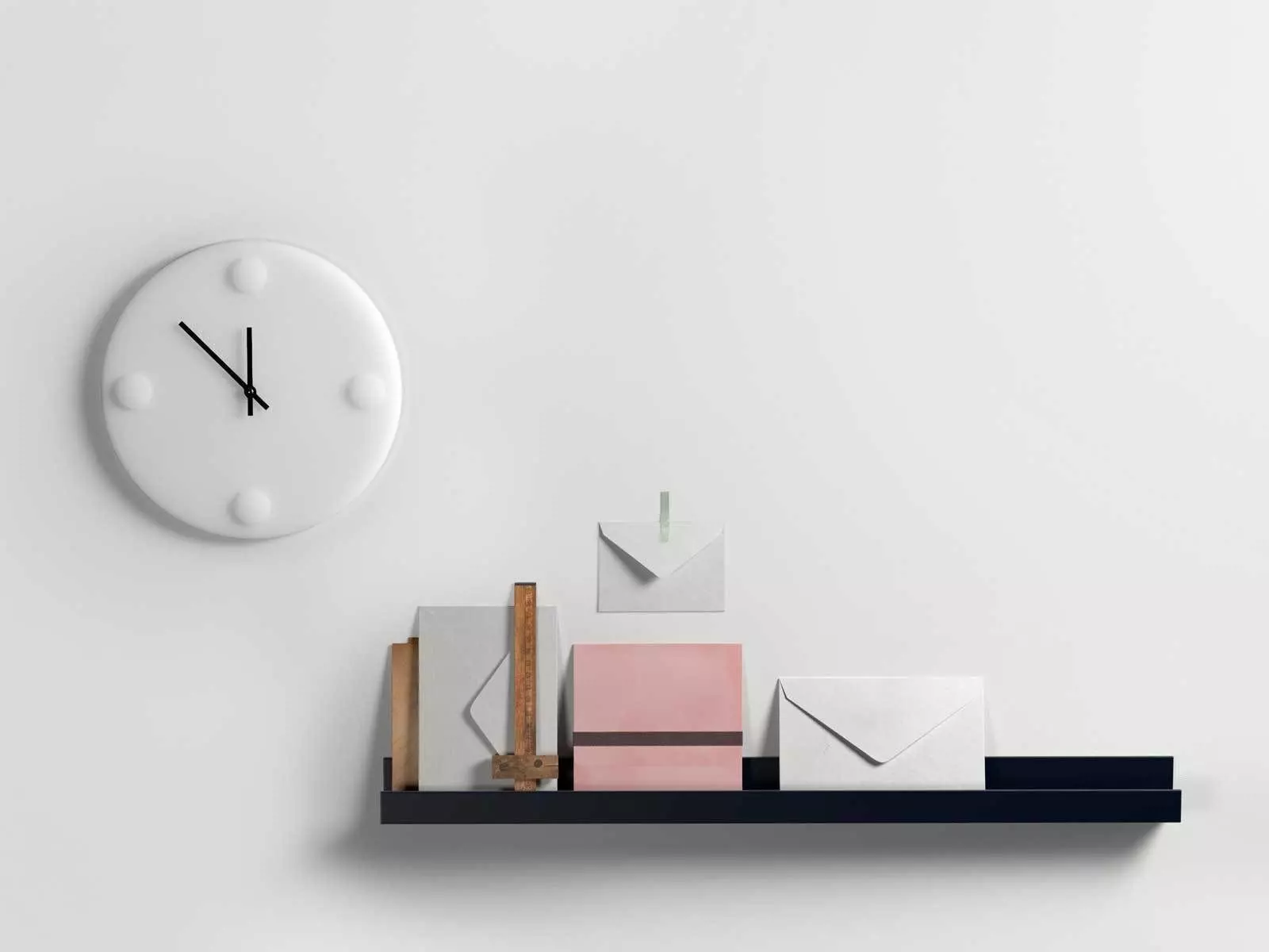 Composition with Envelope and Wall Clock 3D model_0