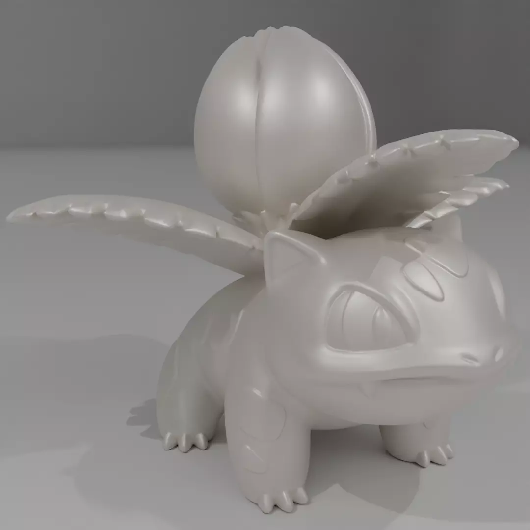 Stylized Blooming Flower Reptile Figurine 3D Print Monster Model 3D print model
