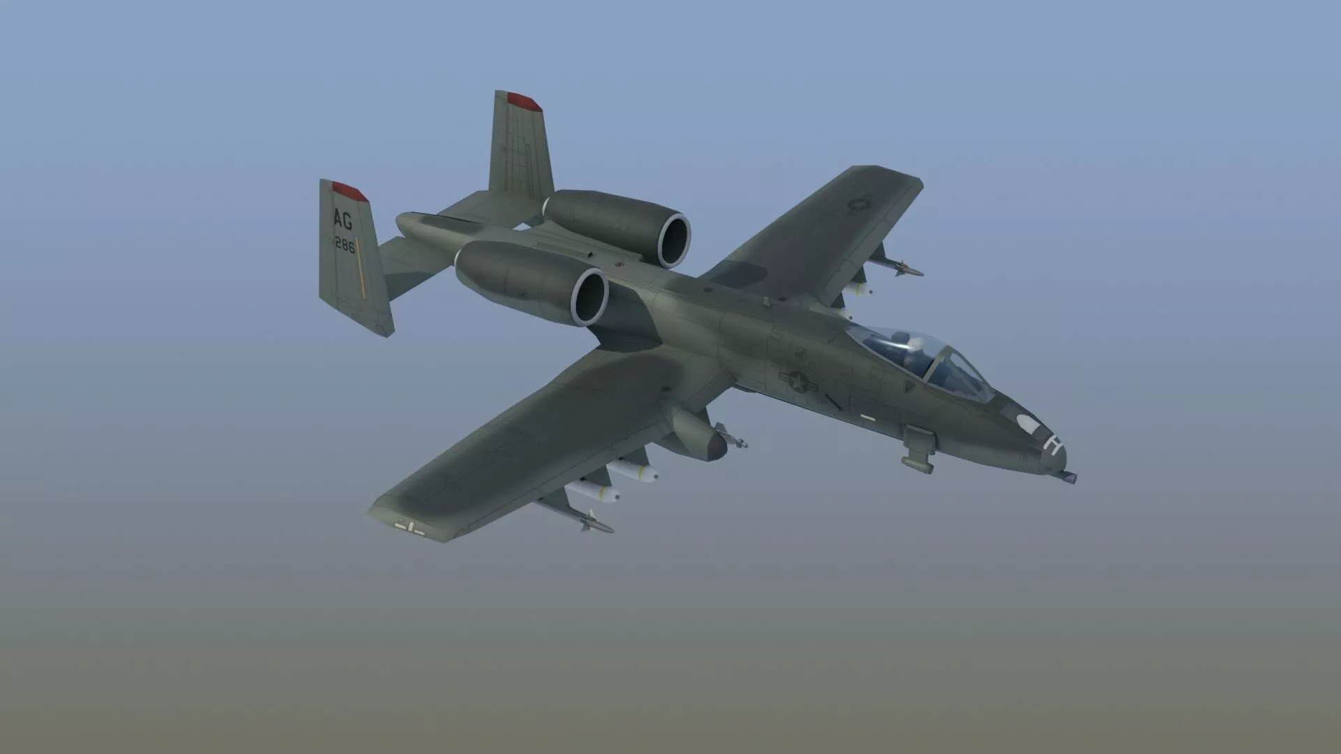 A10 Warthog Close Support Aircraft Game Ready 3D Asset 3D model