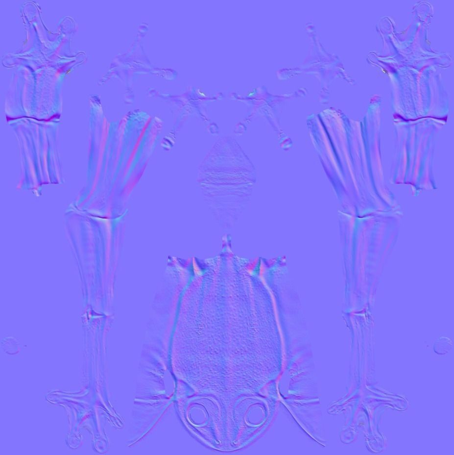 Frog Riged Textuerd Low poly Uv unvraped Animated Low-poly 3D model_11