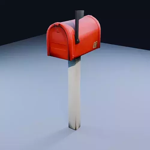 Suburban Mailbox Low Poly PBR Game Asset