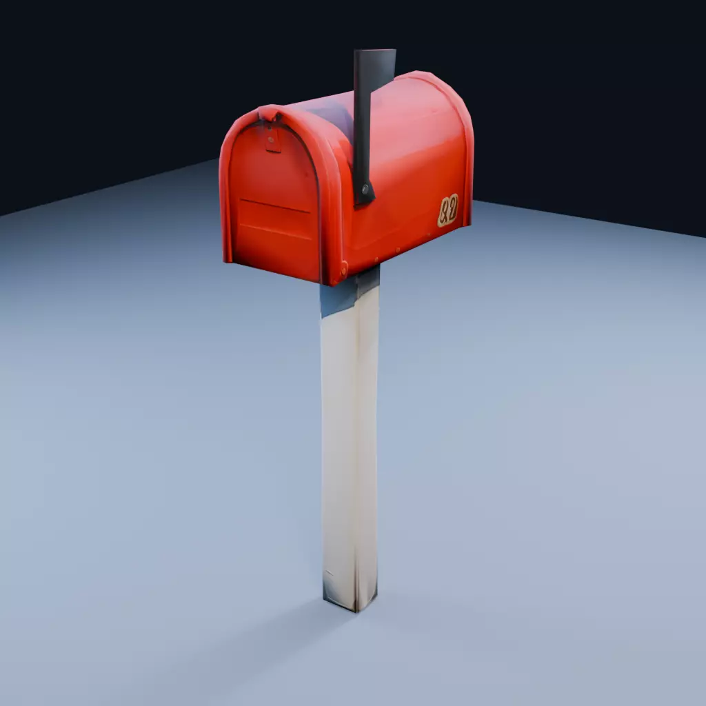 Suburban Mailbox Low Poly PBR Game Asset Low-poly 3D model