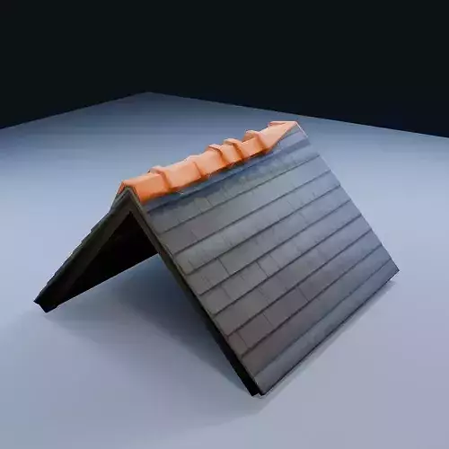 Sloped Roof Panel Low Poly PBR Game Asset
