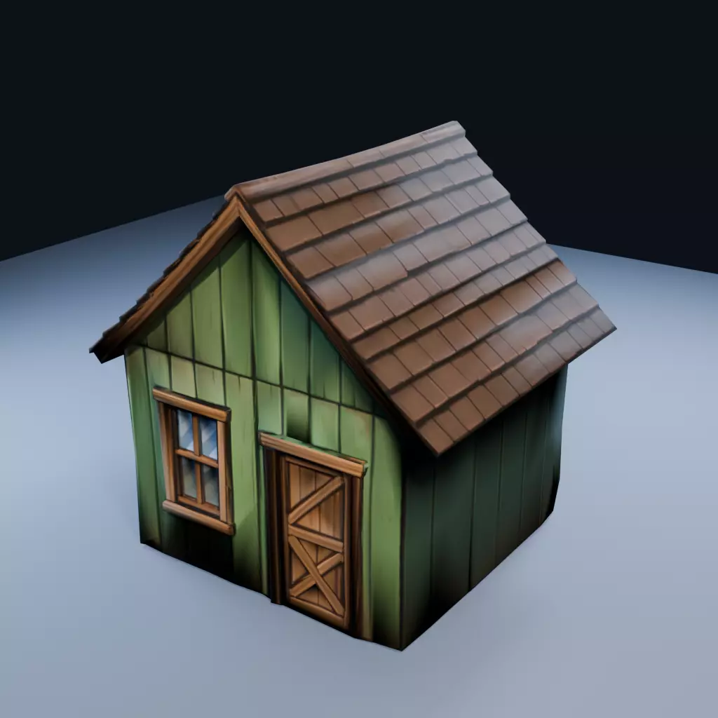 Garden Shed Low Poly PBR Game Asset Low-poly 3D model