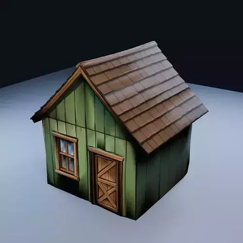 Garden Shed Low Poly PBR Game Asset