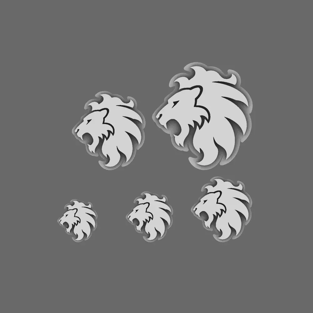 Lion Spirit Knights Flat Symbols LEFT 3D print model