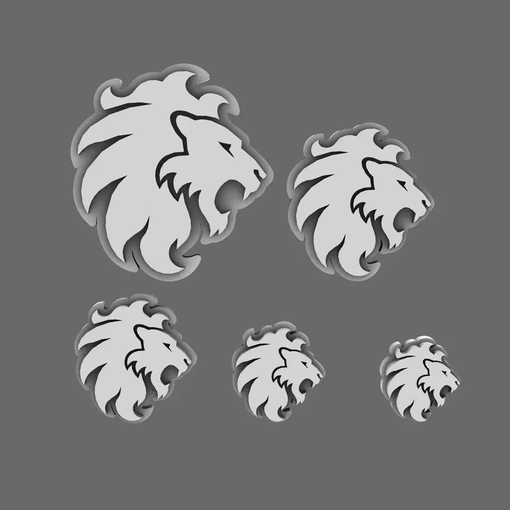Lion Spirit Knights Flat Symbols RIGHT 3D print model