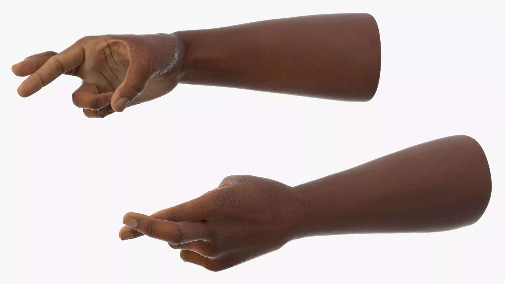 Black Male Hands with Hope Gesture 3D model