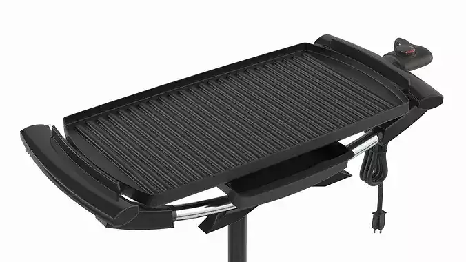 George Foreman Electric Grill with Stand Red 3D model 4