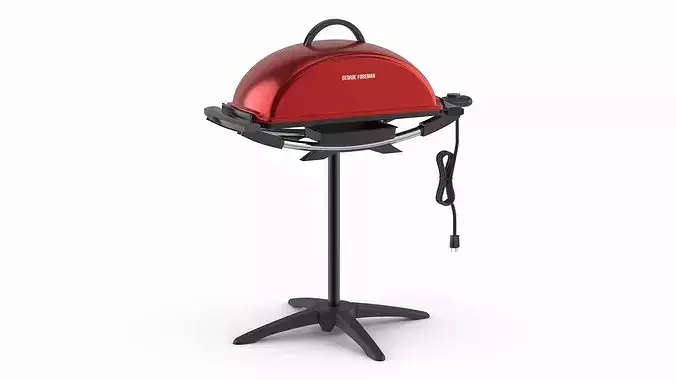 George Foreman Electric Grill with Stand Red 3D model
