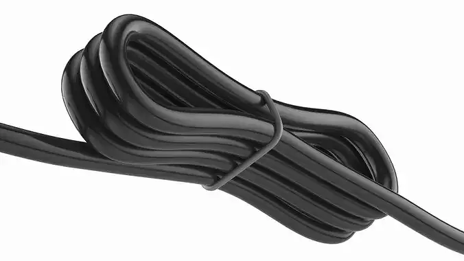 Flexible Three Plug Cord 3D model 3