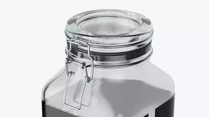 Square Glass Jar 3D model 5