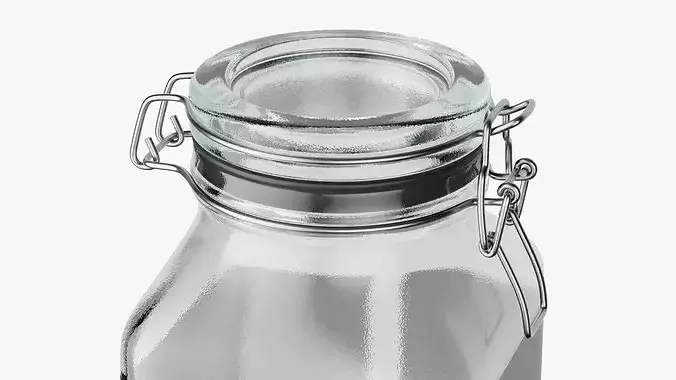 Square Glass Jar 3D model 4