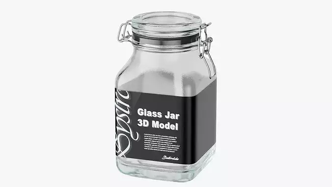 Square Glass Jar 3D model