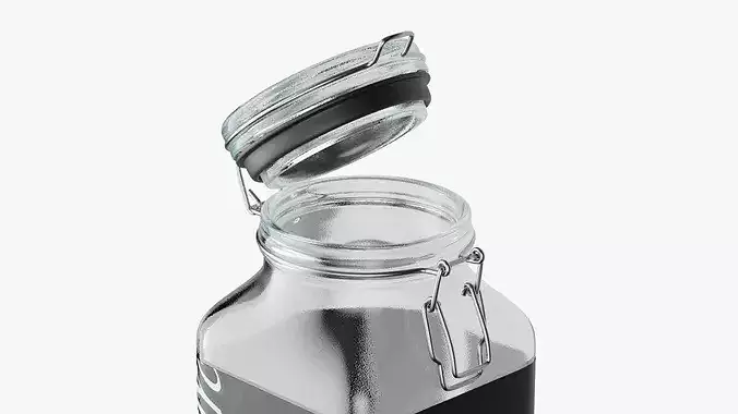 Square Glass Jar 3D model 7