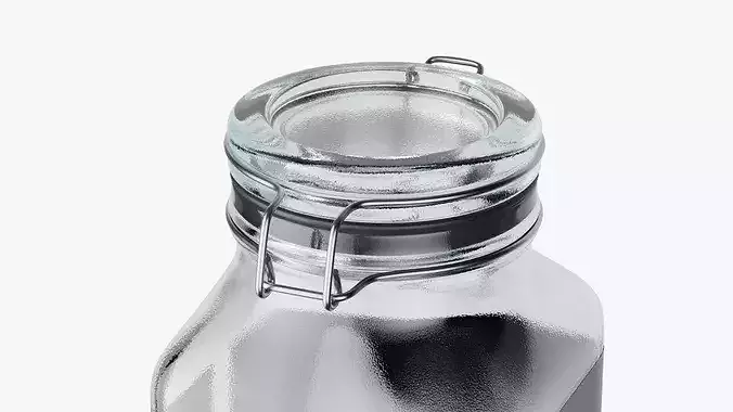 Square Glass Jar 3D model 6