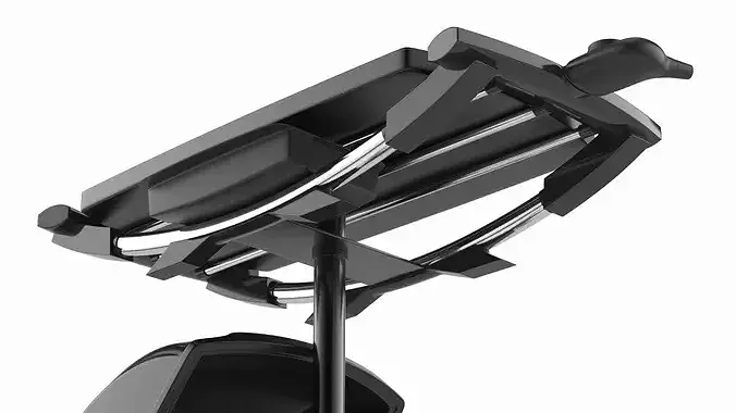 Open Lid Electric BBQ Grill with Corn Black 3D model 4