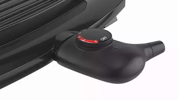 Open Lid Electric BBQ Grill with Corn Black 3D model 5