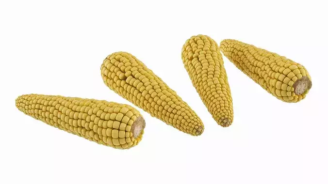Open Lid Electric BBQ Grill with Corn Black 3D model 6