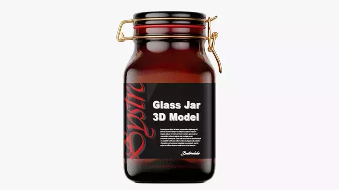 Glass Jar 3D model 2