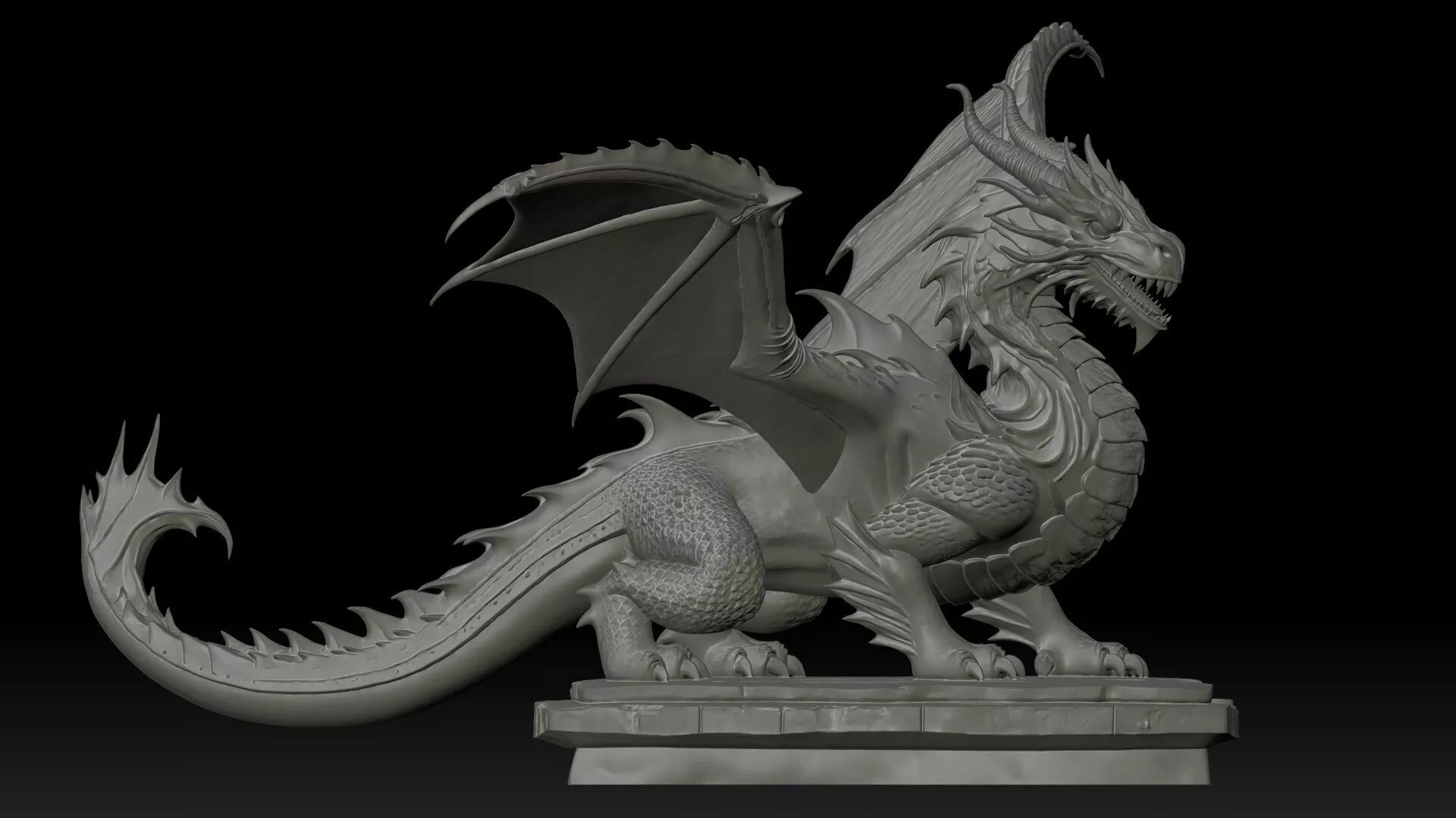 Ancient Fantasy Dragon - High Detail STL for 3D Printing 3D print model