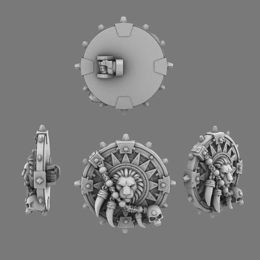 Lion Spirit Knights Sunburst Shields RIGHT 3D print model