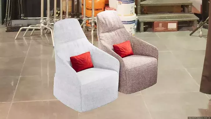 Lounge chair 3D model 2