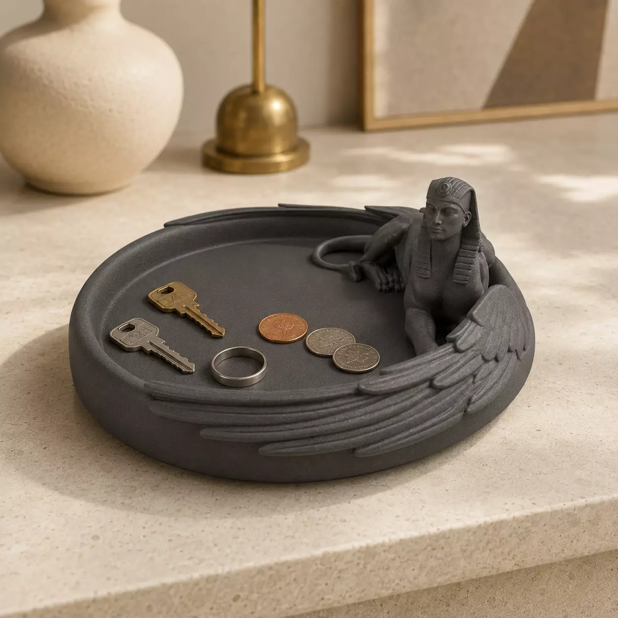 Print Ready Reclining Sphinx Desk Tray 008 3D print model