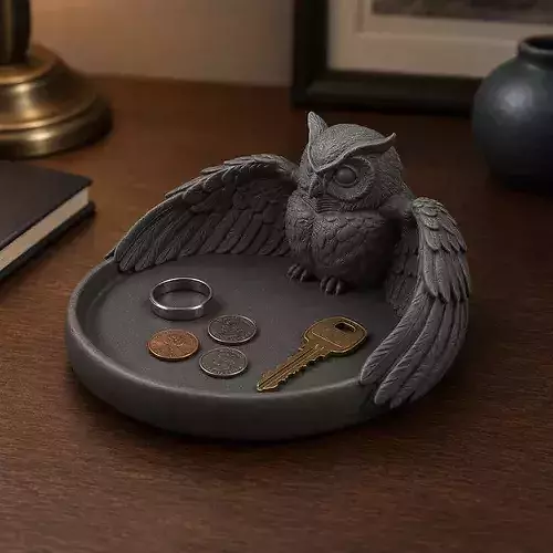 Print Ready Roosting Owl Desk Tray 006