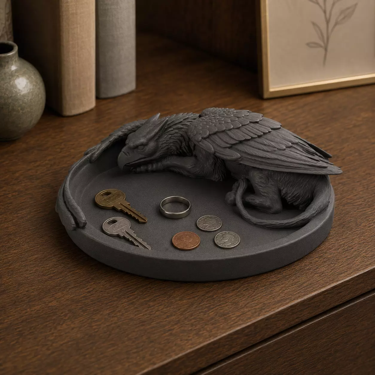 Print Ready Sleeping Griffin Desk Tray 004 3D print model