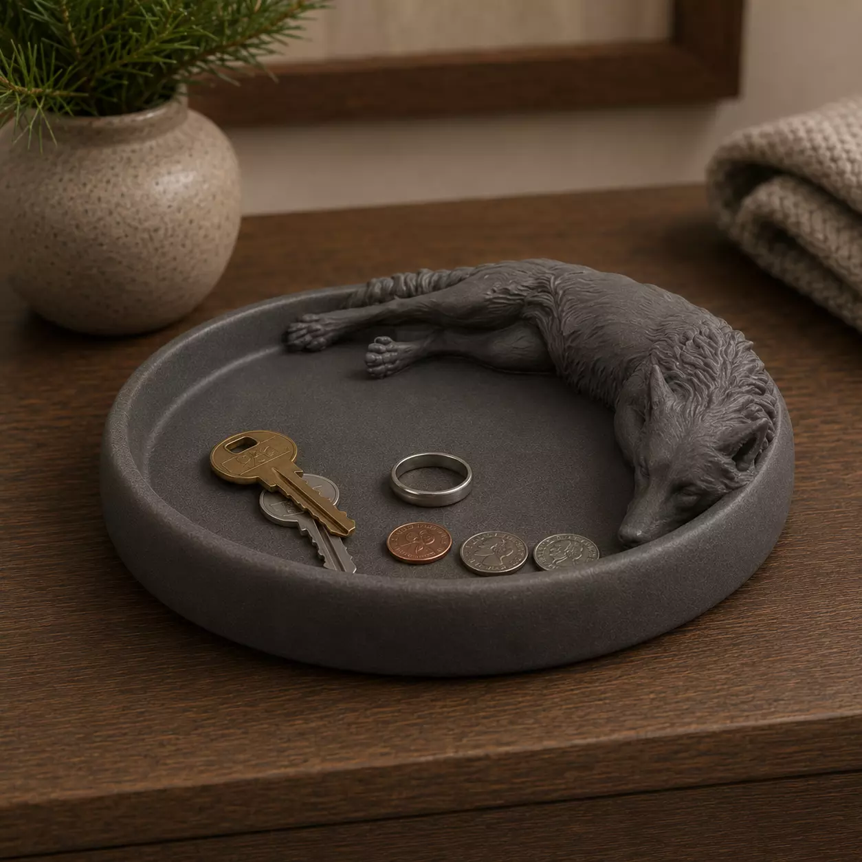Print Ready Sleeping Direwolf Desk Tray 001 3D print model