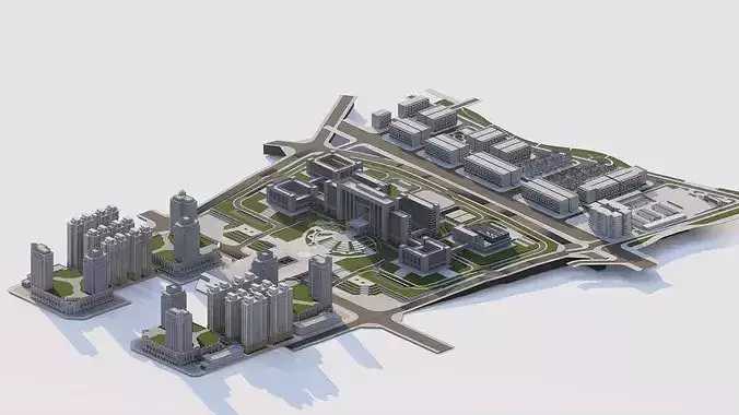 modern city- City  Urban 3D model 7