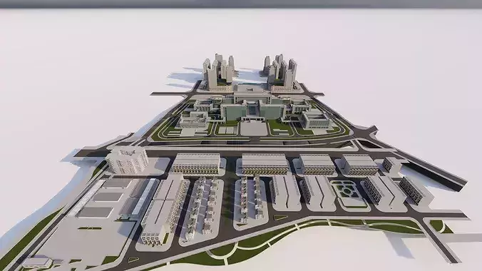 modern city- City  Urban 3D model 4